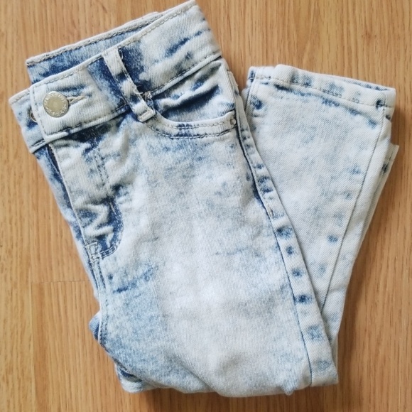 bleached washed jeans